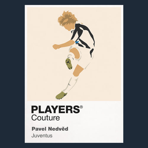 Pavel Nedved Juventus Icon Frame Men's Hoodie — Navy Artwork
