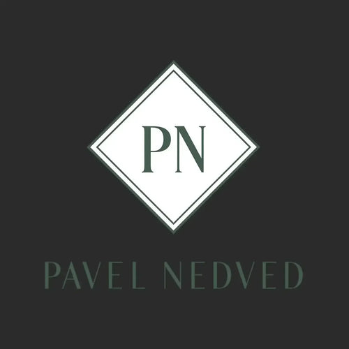 Pavel Nedved Logo Men's T-Shirt – black close-up detail shot of the Pavel Nedved Players Couture logo design