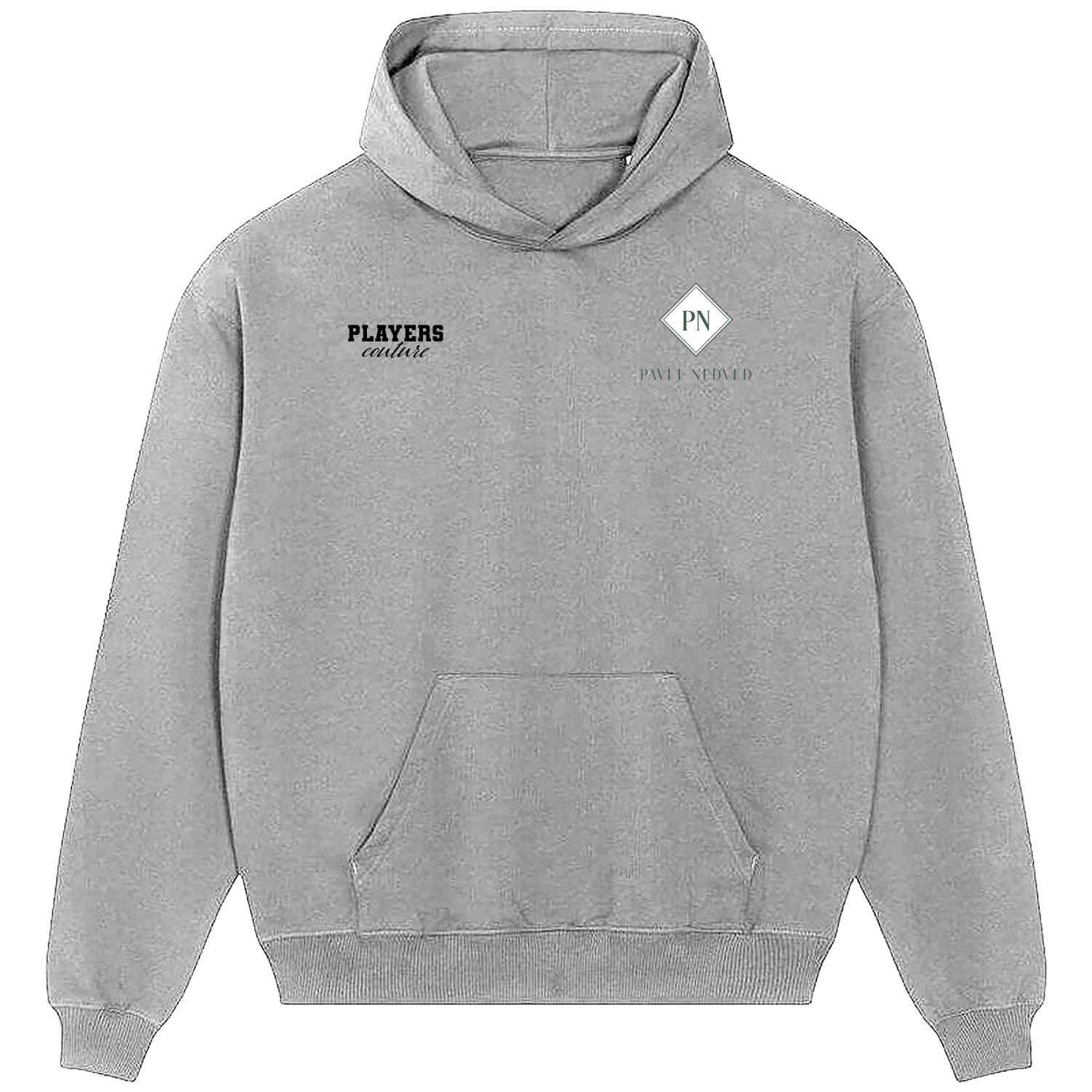 Pavel Nedved Logo Players Couture Men's Casual Hoodie Gray