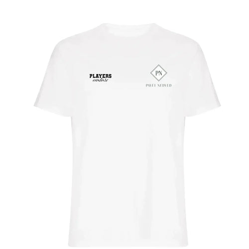 Pavel Nedved t-shirt – white men's t-shirt featuring the Pavel Nedved Players Couture logo