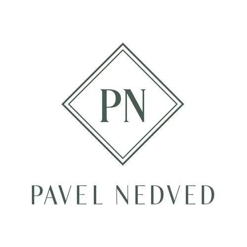 Pavel Nedved Logo Men's T-Shirt – white close-up detail shot of the Pavel Nedved Players Couture logo design