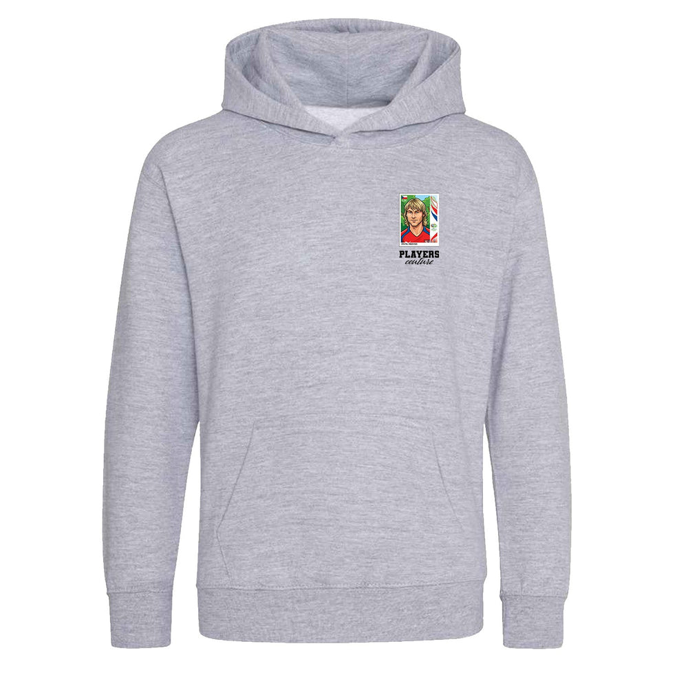 Pavel Nedved World Cup Sticker Kids Hoodie – pavel nedved sticker kids grey hoodie Players Couture design