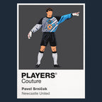 Pavel Srníček Newcastle United Icon Frame artwork in navy