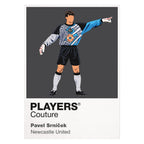 Pavel Srníček Newcastle United Icon Frame artwork in white