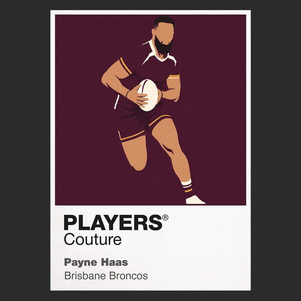 Payne Haas Brisbane Broncos rugby league T-shirt black