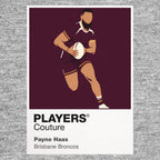 Payne Haas Brisbane Broncos rugby league T-shirt grey