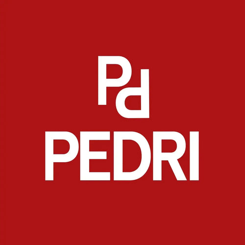 Pedri Logo Men's T-Shirt – red close-up detail shot of the Pedri Players Couture logo design