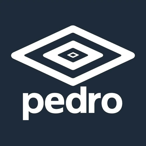 Pedro Logo Men's Hoodie – navy close-up detail shot of the Pedro Players Couture logo design
