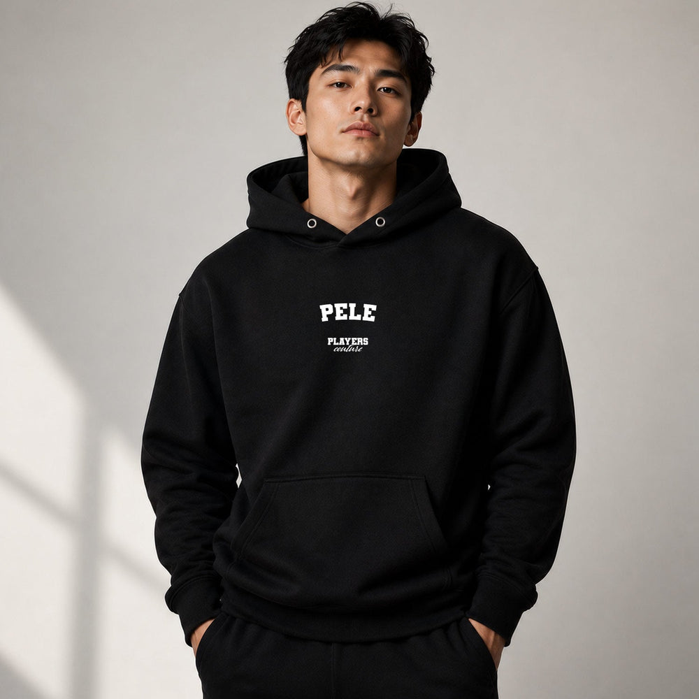 Pele name-print hoodie - black