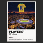Pele Brazil number 10 Icons in Lights Frame artwork in black