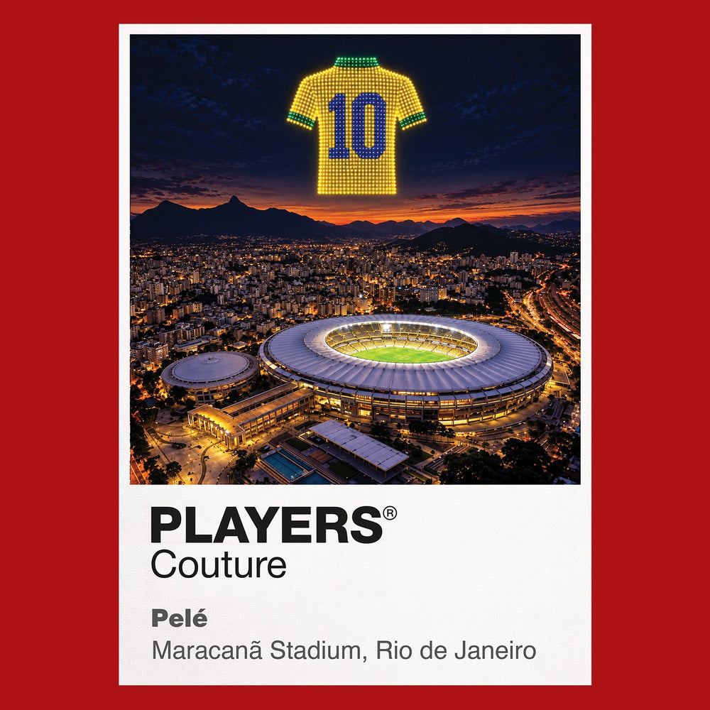 Pele Brazil number 10 Icons in Lights Frame artwork in red