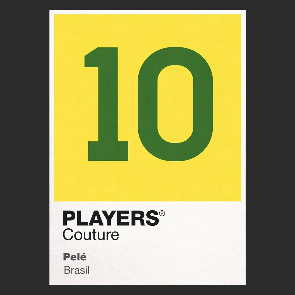 Pele 10 Football Shirt Frame Men's Hoodie – black close-up detail shot of the Pele 10 Football Players Couture logo design