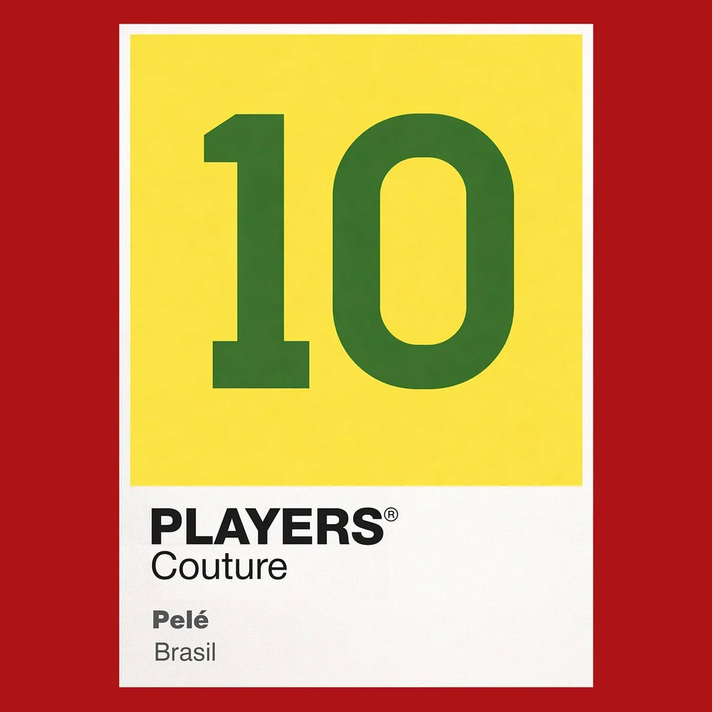 Pele 10 Football Shirt Frame Men's Hoodie – red close-up detail shot of the Pele 10 Football Players Couture logo design