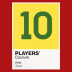 Pele 10 Football Shirt Frame Men's Hoodie – red close-up detail shot of the Pele 10 Football Players Couture logo design