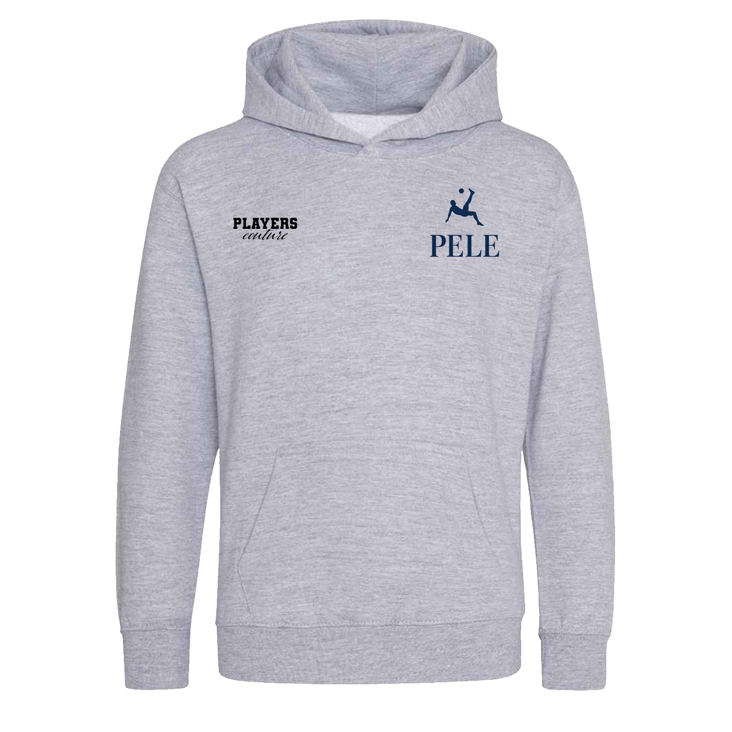 Pele Logo Players Couture Kids Hoodie Gray