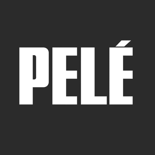 Pele Logo Men's Hoodie – black close-up detail shot of the Pele Players Couture logo design