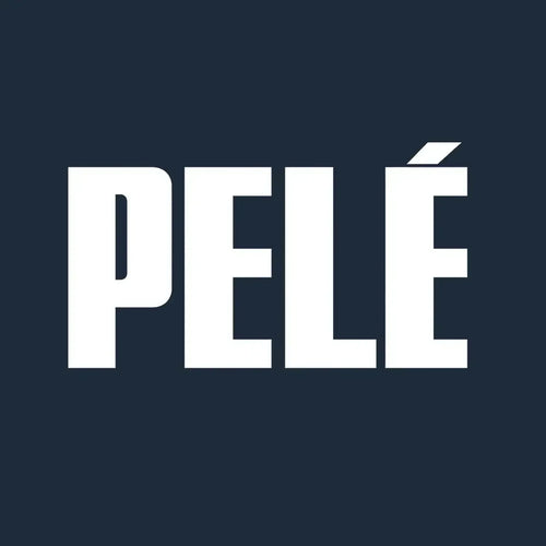 Pele Logo Men's Hoodie – navy close-up detail shot of the Pele Players Couture logo design