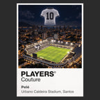 Pele Santos number 10 Icons in Lights Frame artwork in black