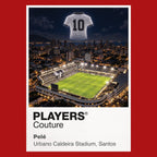 Pele Santos number 10 Icons in Lights Frame artwork in red