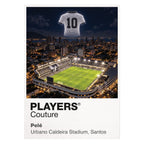 Pele Santos number 10 Icons in Lights Frame artwork in white