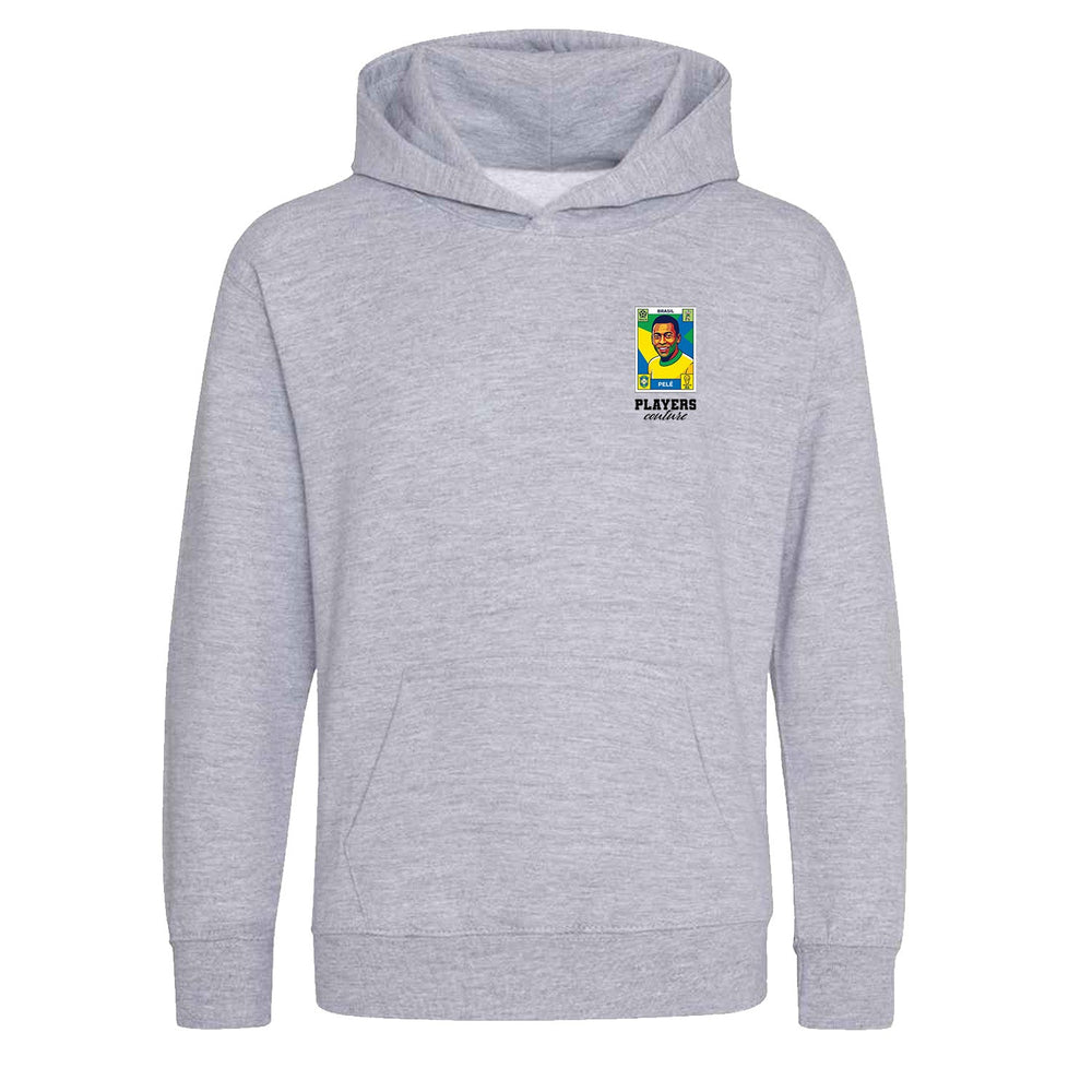 Pele World Cup Sticker Kids Hoodie – pele sticker kids grey hoodie Players Couture design
