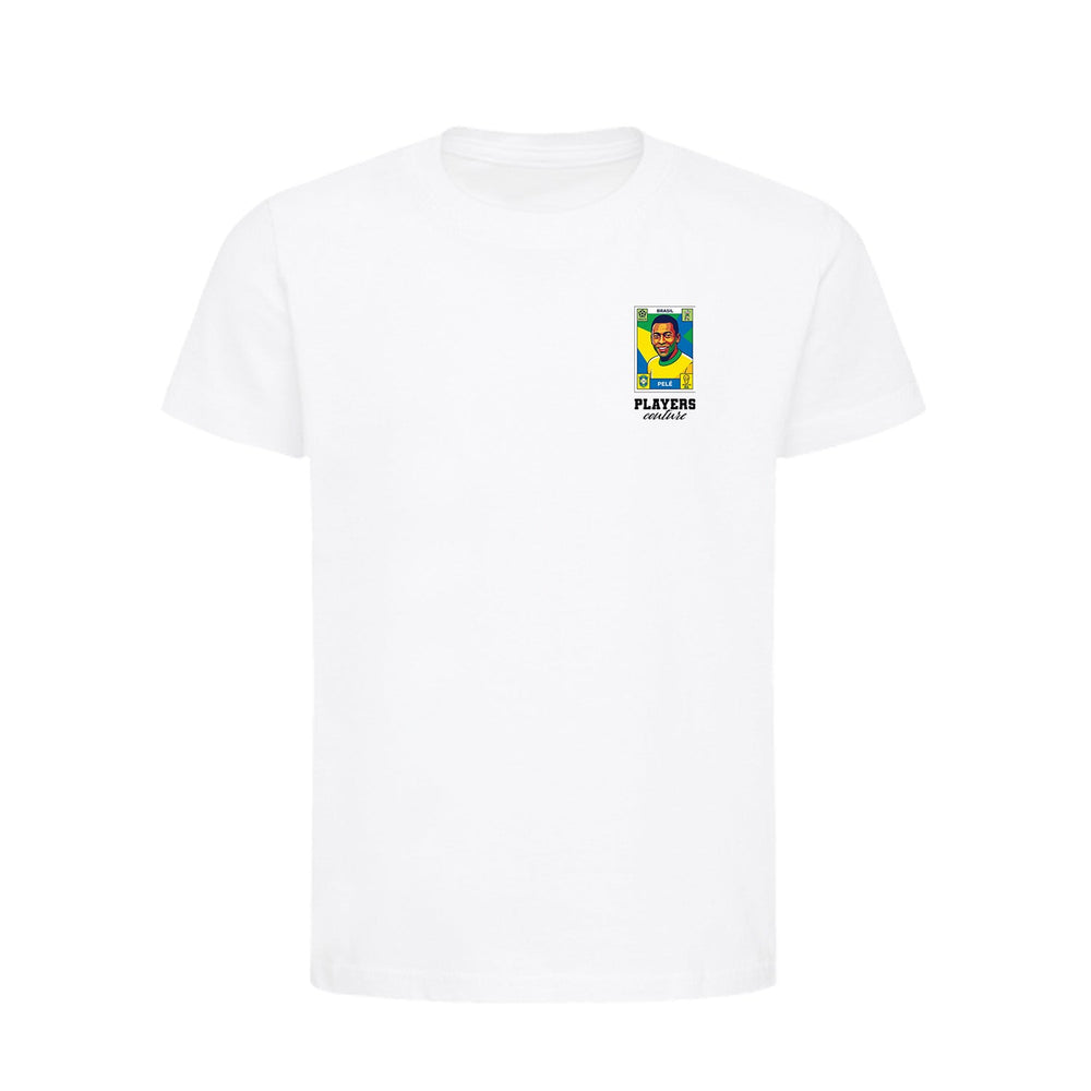 Pele World Cup Sticker Kids T-Shirt – pele sticker kids white tshirt Players Couture design