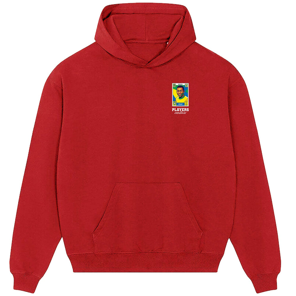 Pele World Cup Sticker Men's Hoodie – pele sticker mens red hoodie Players Couture design