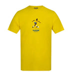 Pele Icon t-shirt – yellow men's t-shirt with black Pele Icon letters and Players Couture logo on the chest