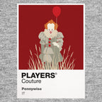 Pennywise Pennywise the Dancing Clown holding a red balloon at the entrance to Derry's sewers Icon Frame artwork in grey