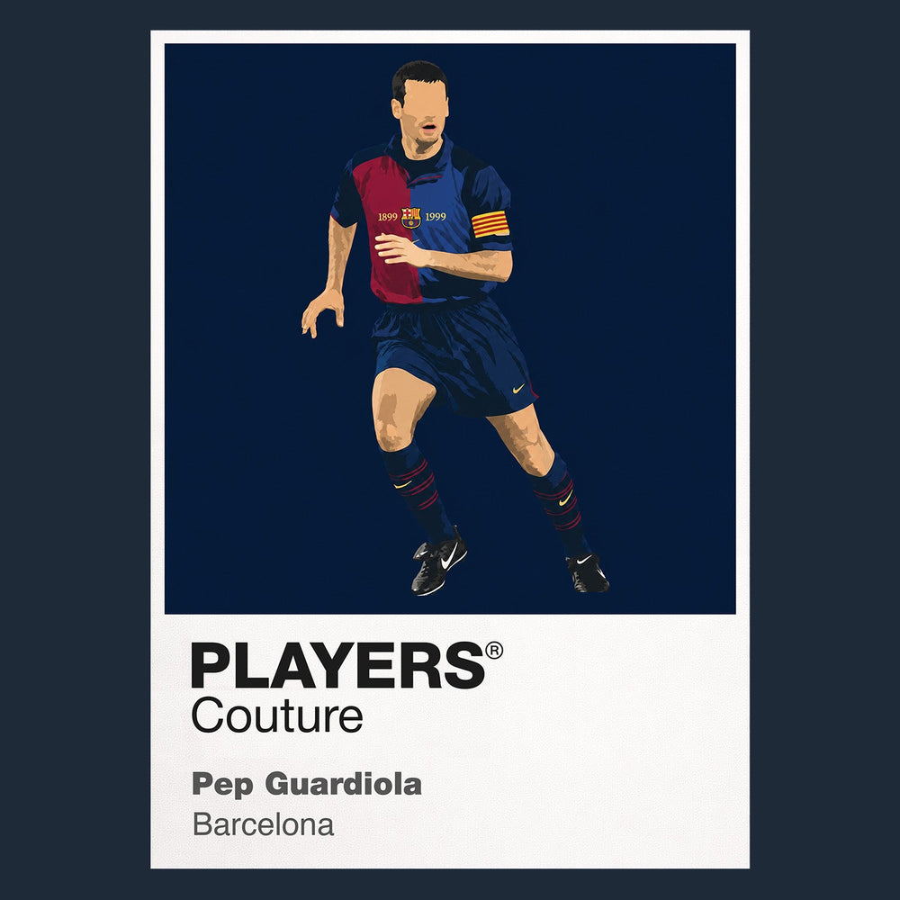Pep Guardiola Barcelona navy Icon Frame artwork detail