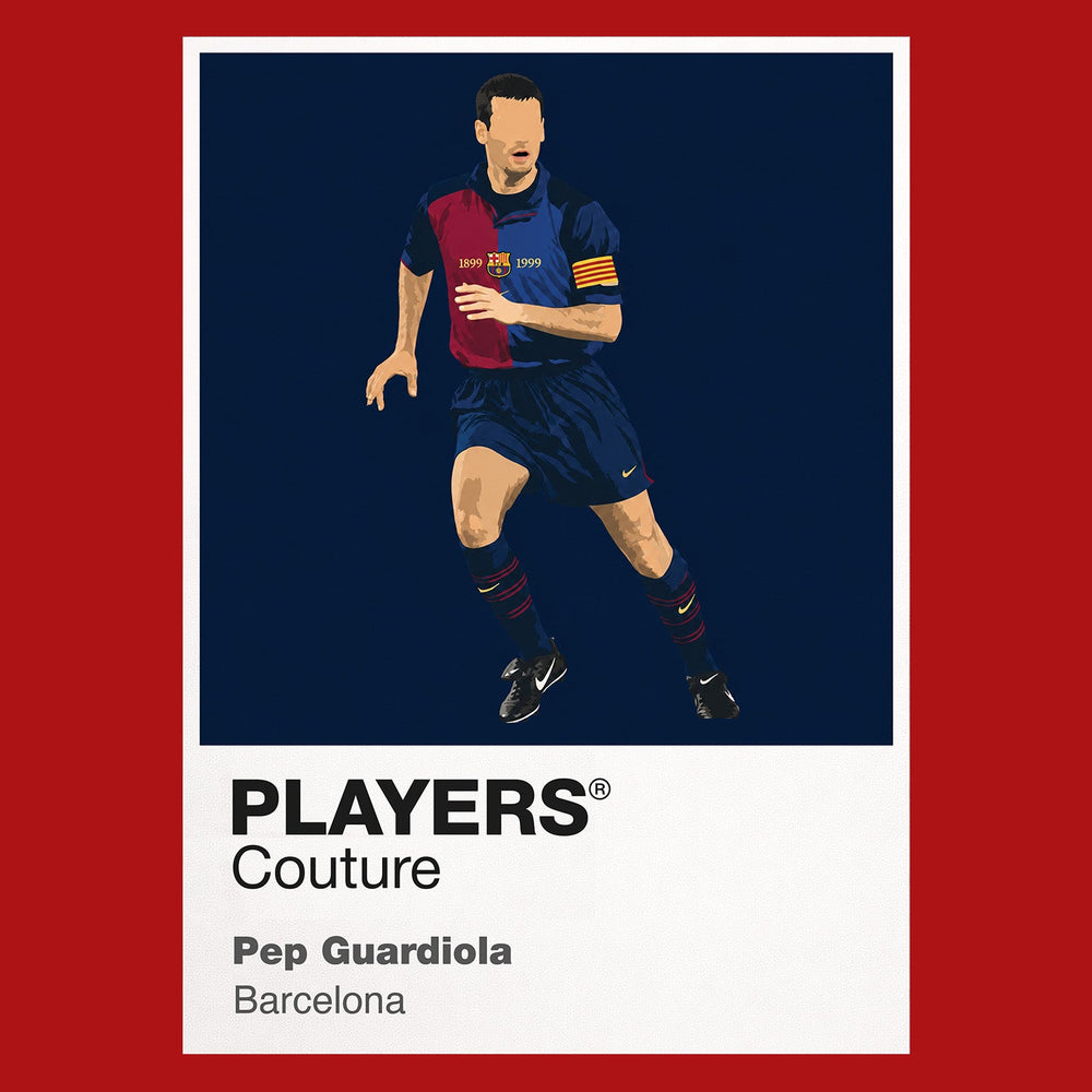 Pep Guardiola Barcelona red Icon Frame artwork detail