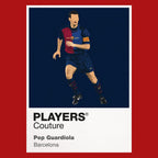 Pep Guardiola Barcelona red Icon Frame artwork detail
