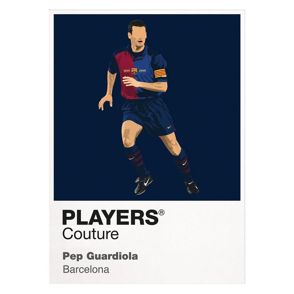 Pep Guardiola Barcelona white Icon Frame artwork detail
