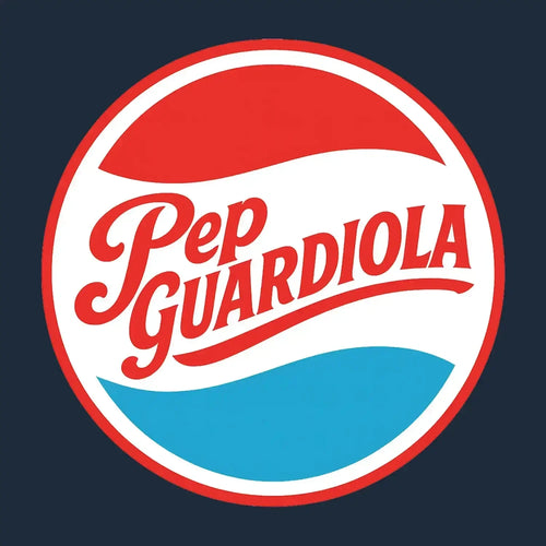 Pep Guardiola  Logo Men's T-Shirt – navy close-up detail shot of the Pep Guardiola Players Couture logo design