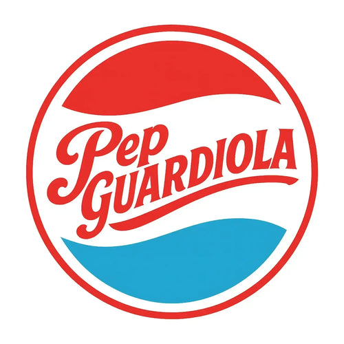 Pep Guardiola  Logo Men's T-Shirt – white close-up detail shot of the Pep Guardiola Players Couture logo design