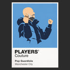 Pep Guardiola Manchester City Icon Frame Men's Hoodie — Black Artwork