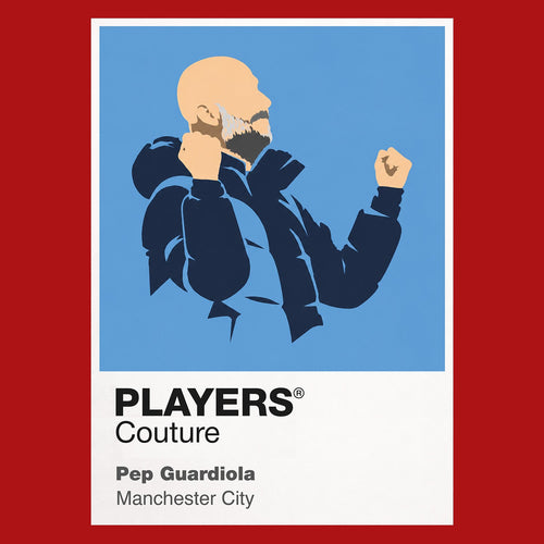 Pep Guardiola Manchester City Icon Frame Men's Hoodie — Red Artwork