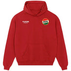 Pepe hoodie – red men's hoodie featuring the Pepe Players Couture logo