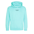 Essentials Collection hoodie – white kids' hoodie with black Essentials Collection letters and Players Couture logo on the