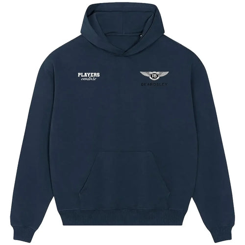 Peter Beardsley hoodie – navy men's hoodie featuring the Peter Beardsley Players Couture logo