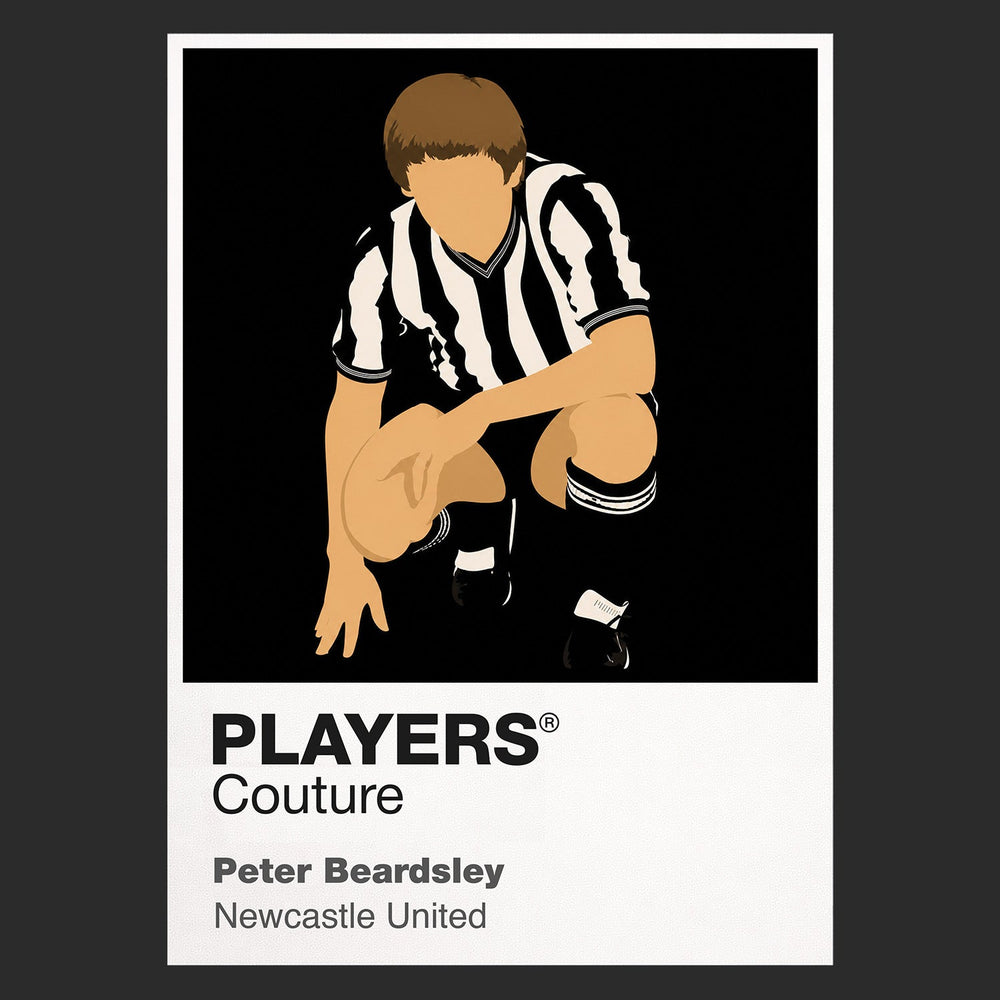 Peter Beardsley Newcastle United Icon Frame Men's Hoodie — Black Artwork