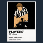 Peter Beardsley Newcastle United Icon Frame Men's Hoodie — Navy Artwork