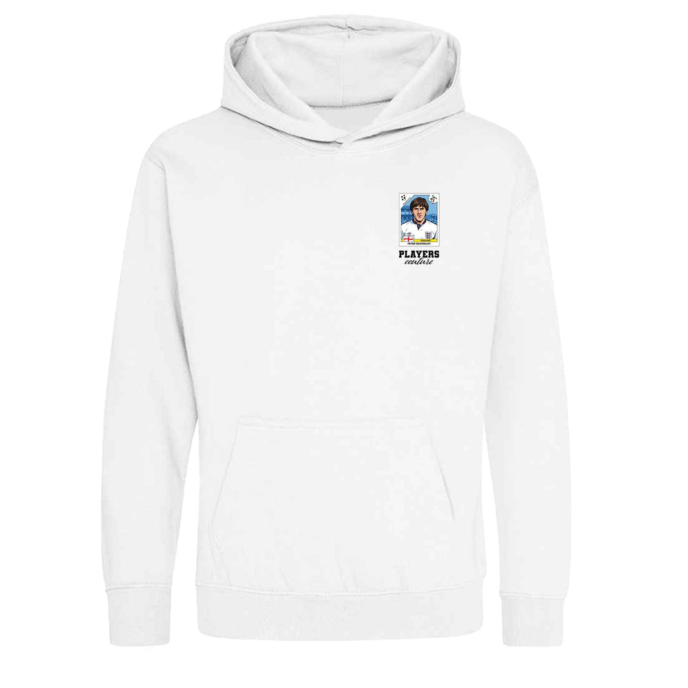 Peter Beardsley World Cup Sticker Kids Hoodie – peter beardsley sticker kids white hoodie Players Couture design