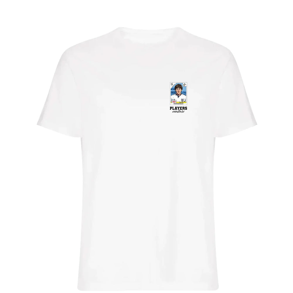 Peter Beardsley World Cup t-shirt – white men's t-shirt featuring the Peter Beardsley World Cup Players Couture logo
