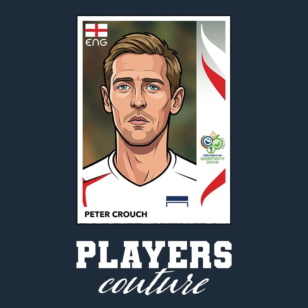 Peter Crouch World Cup Sticker Kids T-Shirt – peter crouch navy Players Couture design