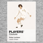 Peter Lorimer Leeds United Icon Frame Men's Hoodie — Gray Artwork