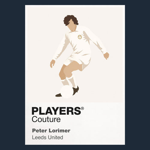 Peter Lorimer Leeds United Icon Frame Men's Hoodie — Navy Artwork