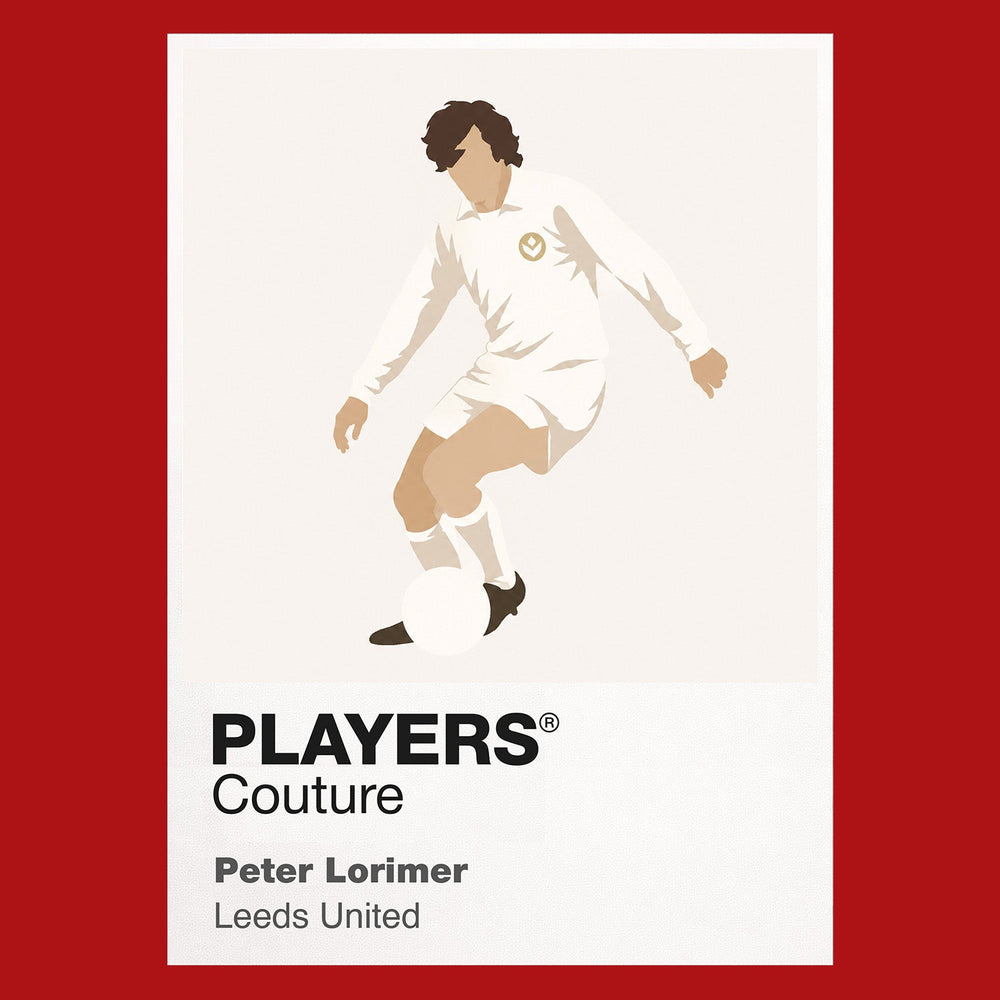 Peter Lorimer Leeds United Icon Frame Men's Hoodie — Red Artwork