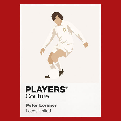 Peter Lorimer Leeds United Icon Frame Men's Hoodie — Red Artwork