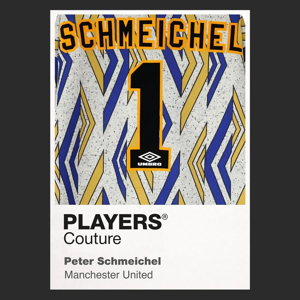Peter Schmeichel 1 Football Shirt Frame Men's Hoodie – black close-up detail shot of the Peter Schmeichel 1 Football Players